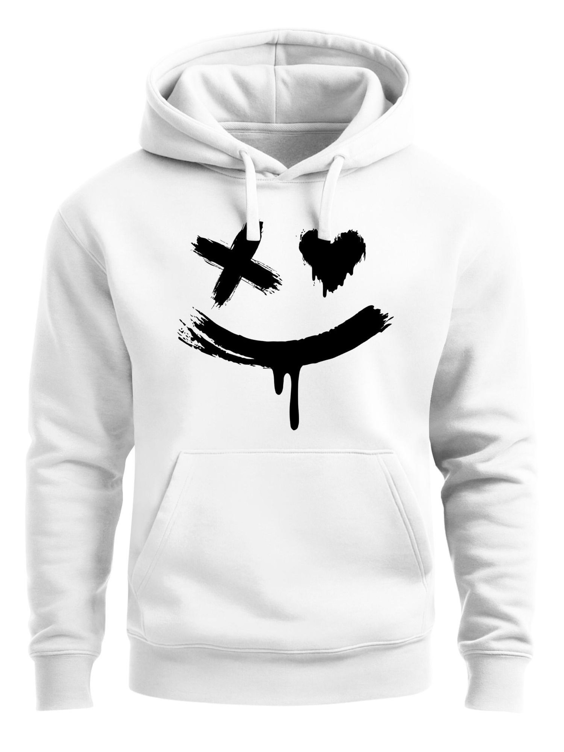 Neverless Sweatshirt 'Creepy Smile' in White: front