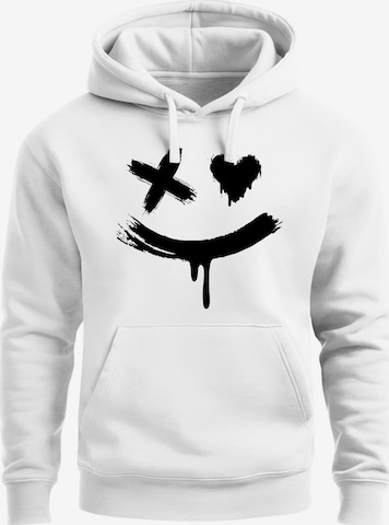 Neverless Sweatshirt 'Creepy Smile' in Weiß: Vorderseite