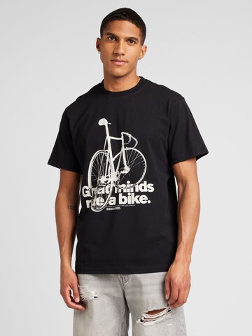 Maglietta 'Stockholm Bike' di DEDICATED. in nero: frontale