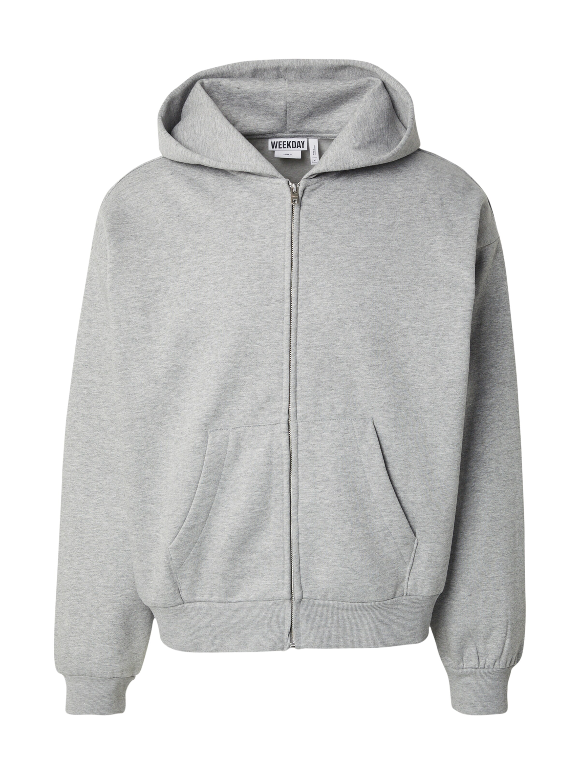 WEEKDAY Кофта на молнии в Серый: спереди