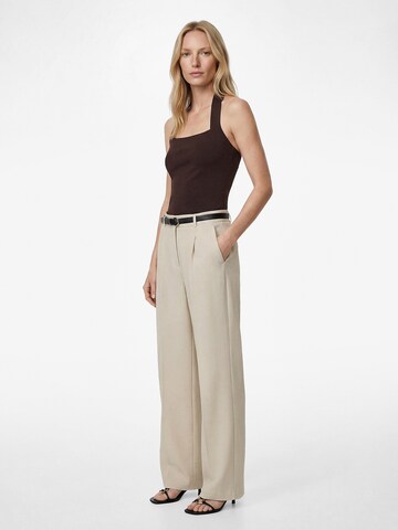 Koton Wide leg Pleat-front trousers in Beige