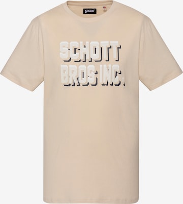 T-Shirt Schott NYC en beige : devant