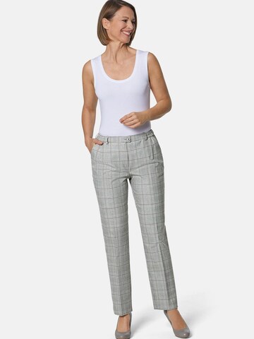 Goldner Regular Trousers with creases 'Anna' in Grey