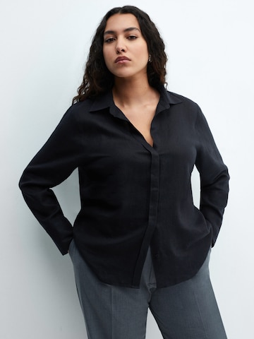 MANGO Blouse 'Samara' in Zwart: voorkant