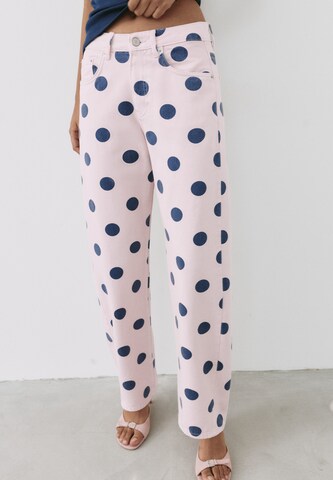 Barrel Jean Pull&Bear en rose : devant