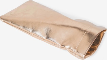 styleBREAKER Etui 'Brillenetui Metallic mit Putztuch' in Gold: Vorderseite