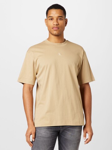 T-Shirt Calvin Klein Big & Tall en beige : devant