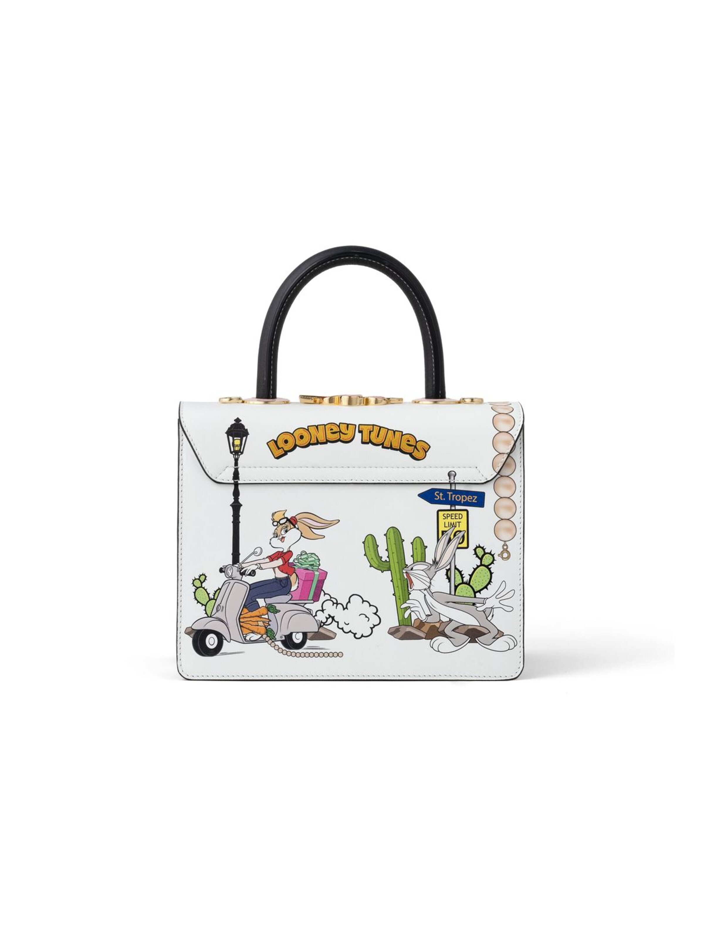 Braccialini - Bolso de mano 'Audrey Print Looney Tunes' en blanco