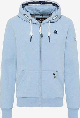 Schmuddelwedda Zip-Up Hoodie in Blue: front