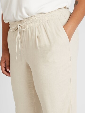 Vero Moda Curve Regular Pleat-Front Pants 'VMJESMILO' in Beige