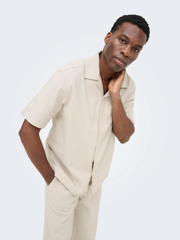 Only & Sons Comfort fit Button Up Shirt 'ONSREID' in Grey