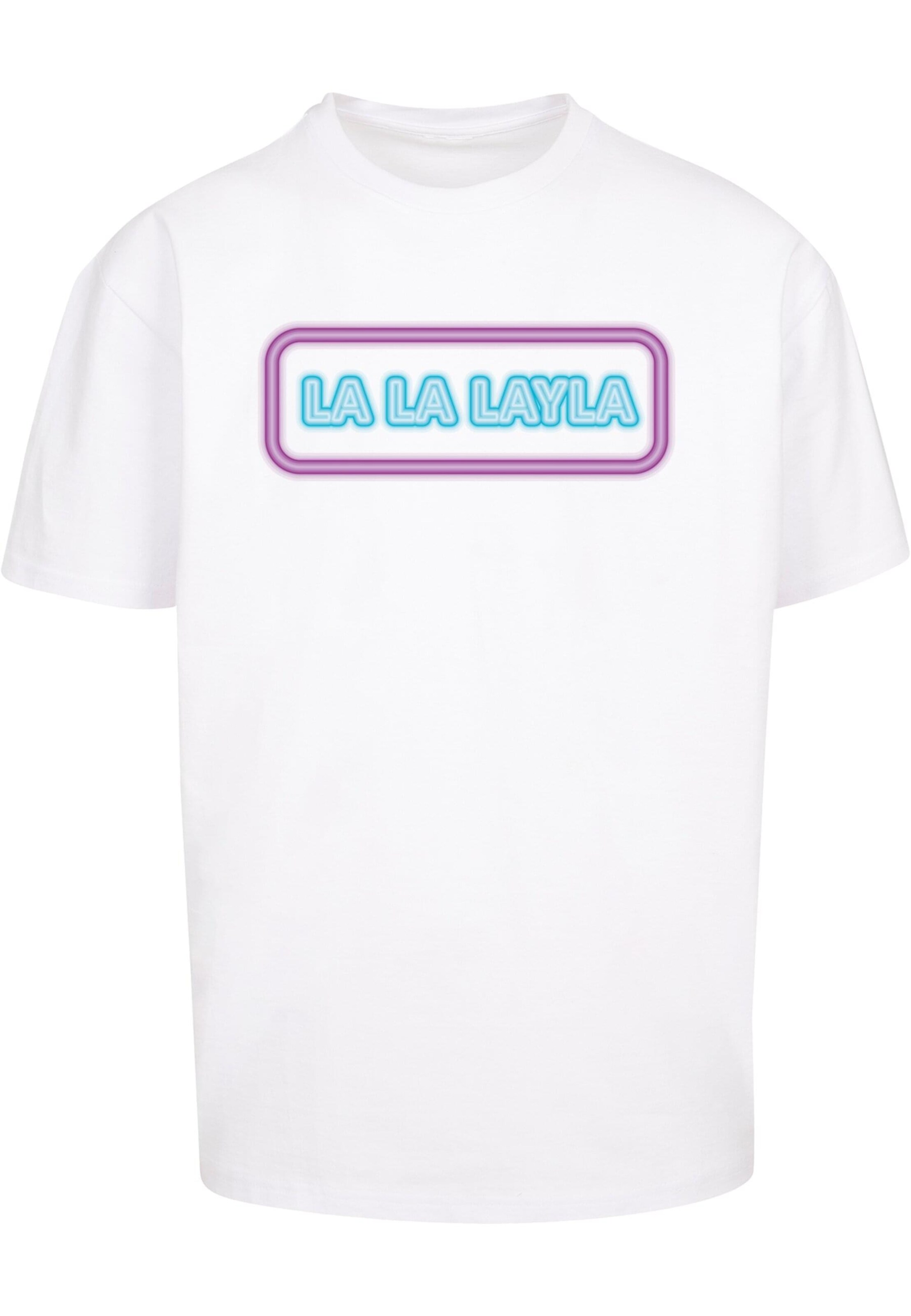 Merchcode Shirt 'La La Layla' in Wit: voorkant