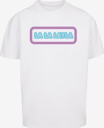 Merchcode Shirt 'La La Layla' in Wit: voorkant