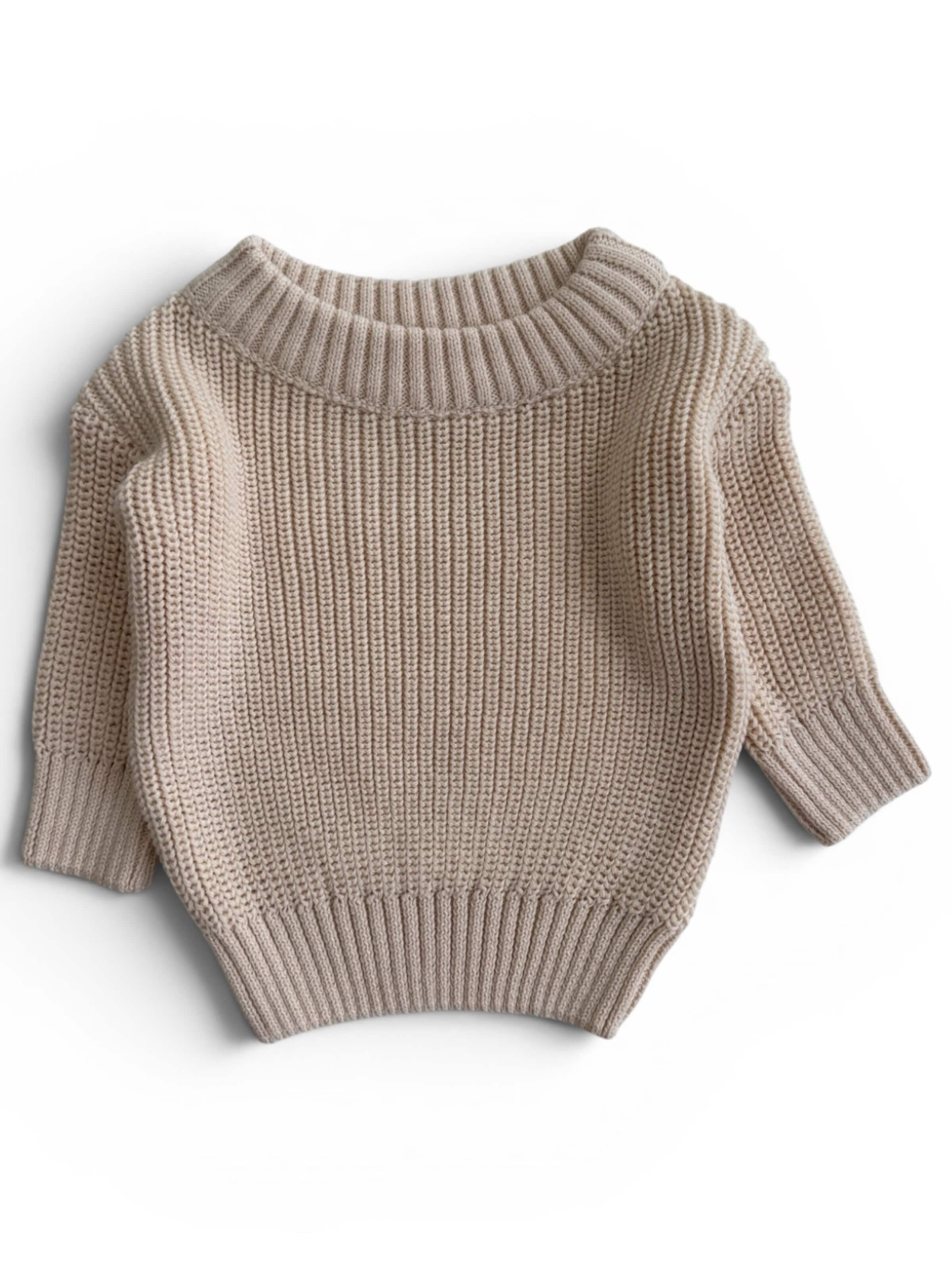 KURTI & FRIEDA Sweater 'Chunky Knit' in Beige: front