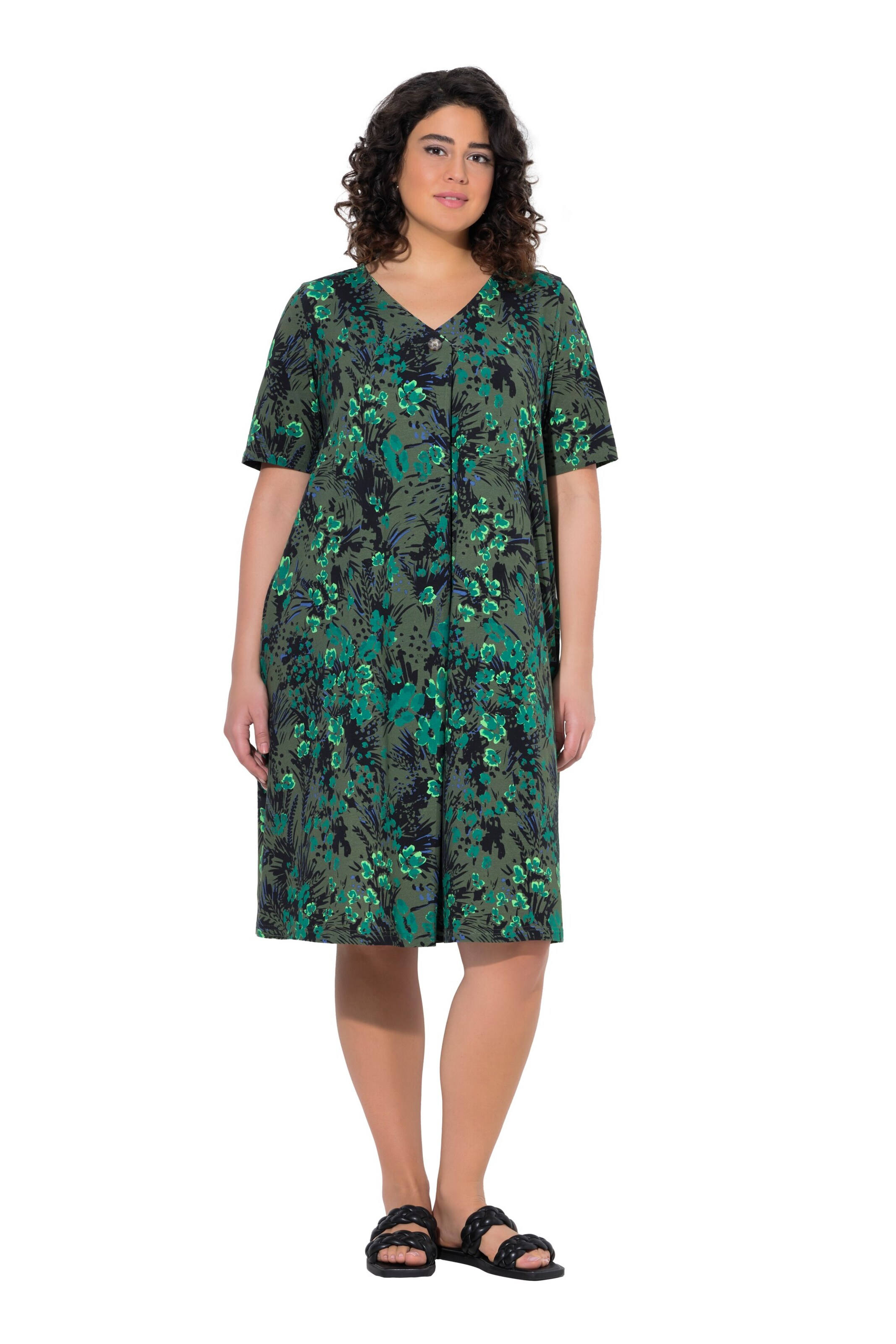 Ulla Popken Kleit, värv roheline: eest vaates