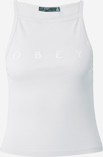Top 'NOVEL' Obey pe azur / alb, Vizualizare produs