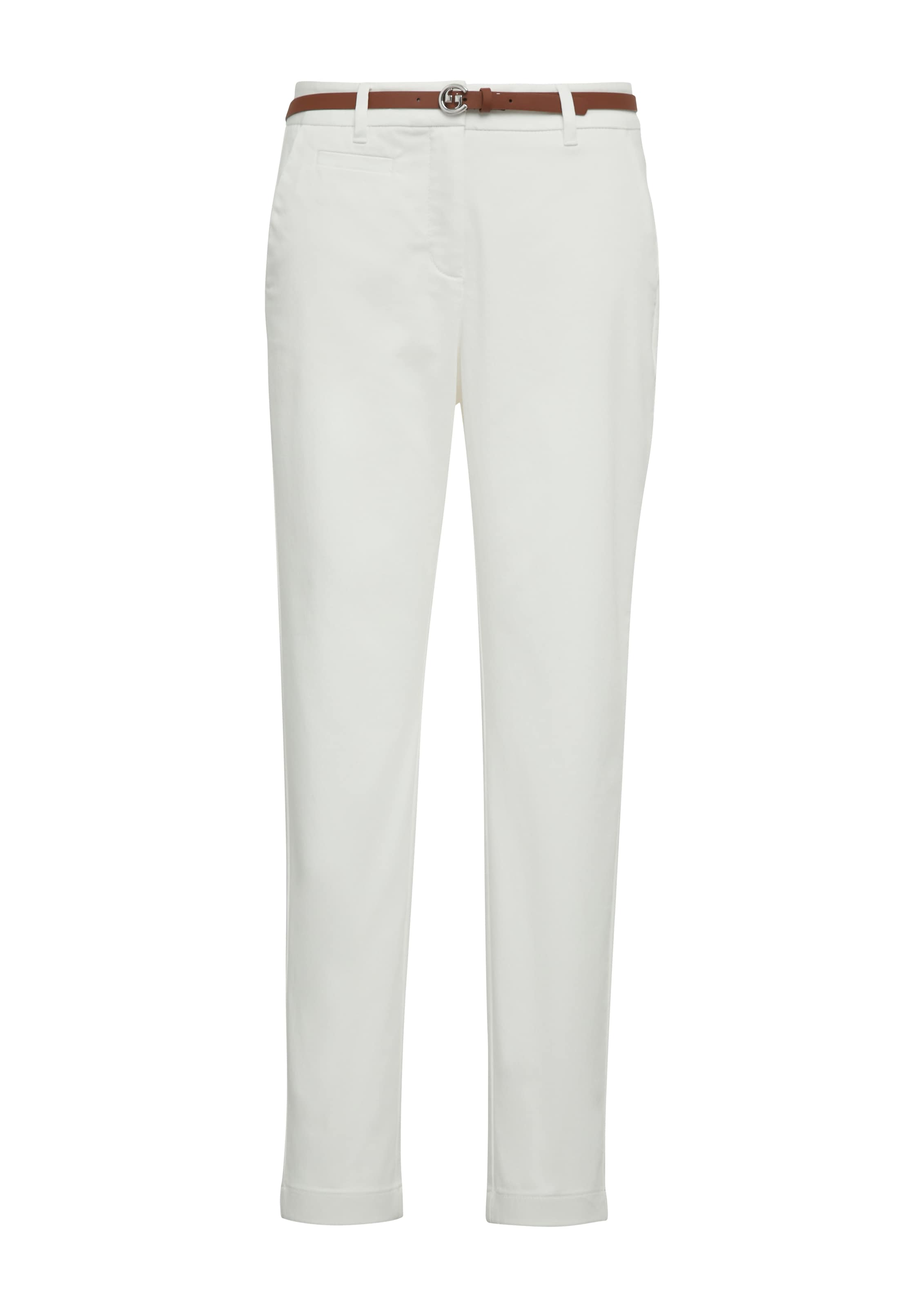 COMMA Slimfit Παντελόνι τσίνο σε λευκό: μπροστά