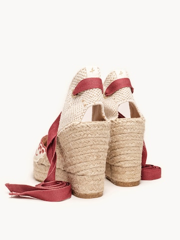 Alhamas Sandal 'Alpargata Cuña 10 cm' in Red
