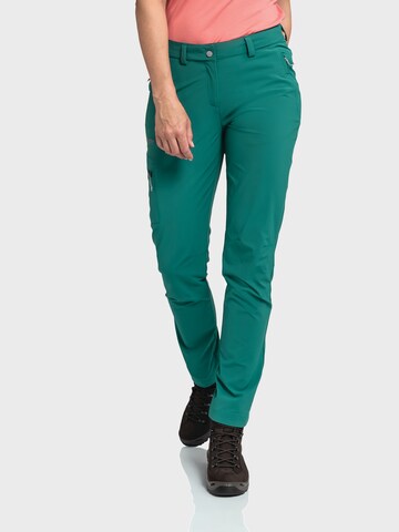 Schöffel Slim fit Outdoor trousers in Green: front