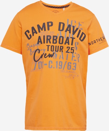 CAMP DAVID Shirt 'Alaska Ice Tour' in Orange: front