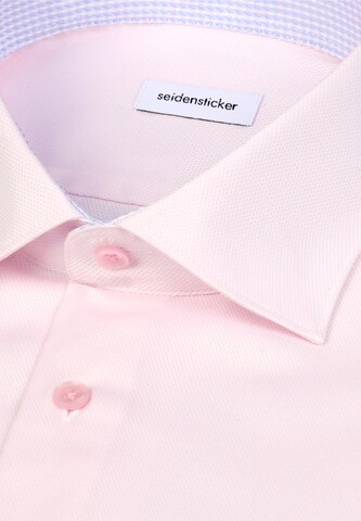 SEIDENSTICKER Slim fit Zakelijk overhemd ' Schwarze Rose ' in Roze