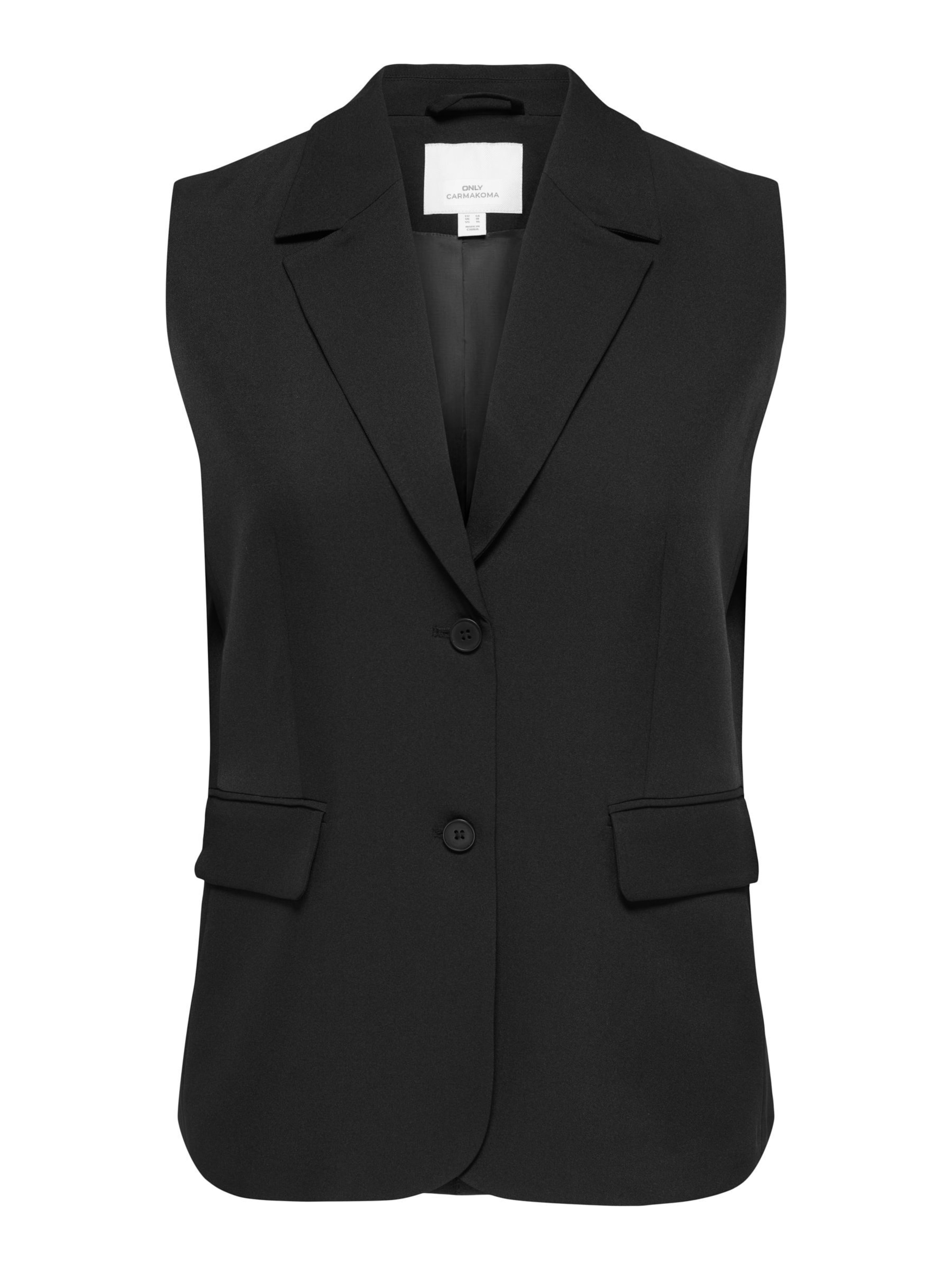 ONLY Carmakoma Gilet 'CARVictoria' in Zwart: voorkant