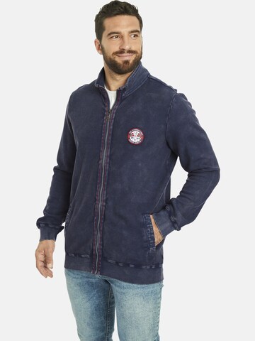 Jan Vanderstorm Zip-Up Hoodie 'Dietbert' in Blue: front