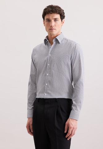 Coupe regular Chemise business 'Schwarze Rose' SEIDENSTICKER en bleu : devant
