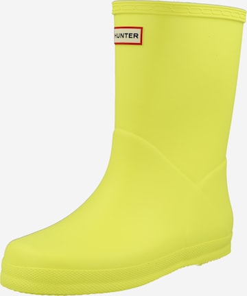 HUNTER Rubber Boots in Yellow: front