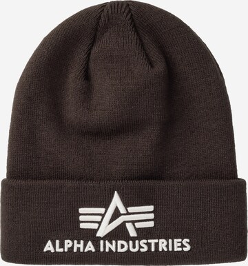 ALPHA INDUSTRIES Σκούφος σε καφέ: μπροστά