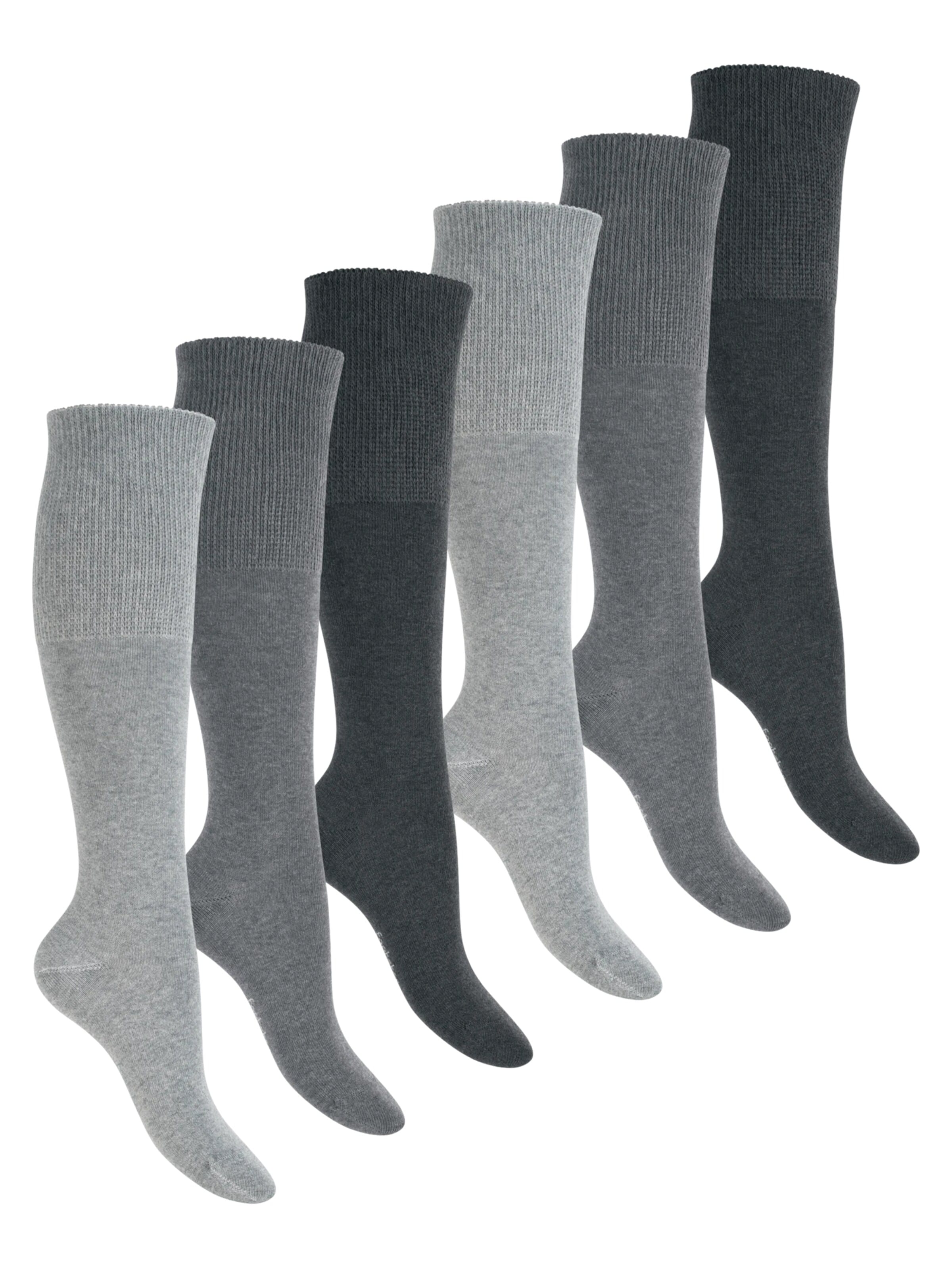 footstar Knee High Socks 'Comfort Fit' in Grey: front