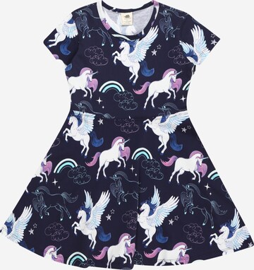 Walkiddy Jurk 'Unicorns & Pegasuses' in Blauw: voorkant