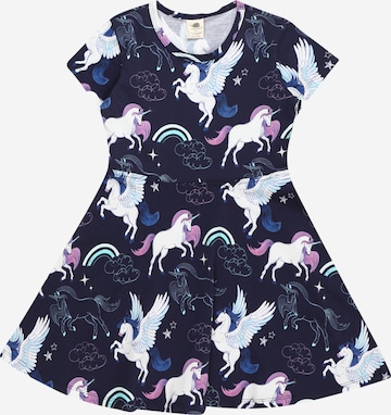 Walkiddy Dress 'Unicorns & Pegasuses' in Blue: front