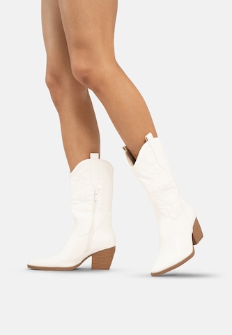 Stivale da cowboy di Elara in bianco: frontale