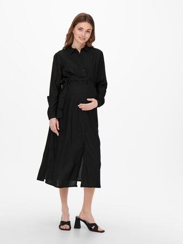 Only Maternity Shirt dress 'Mama' in Black