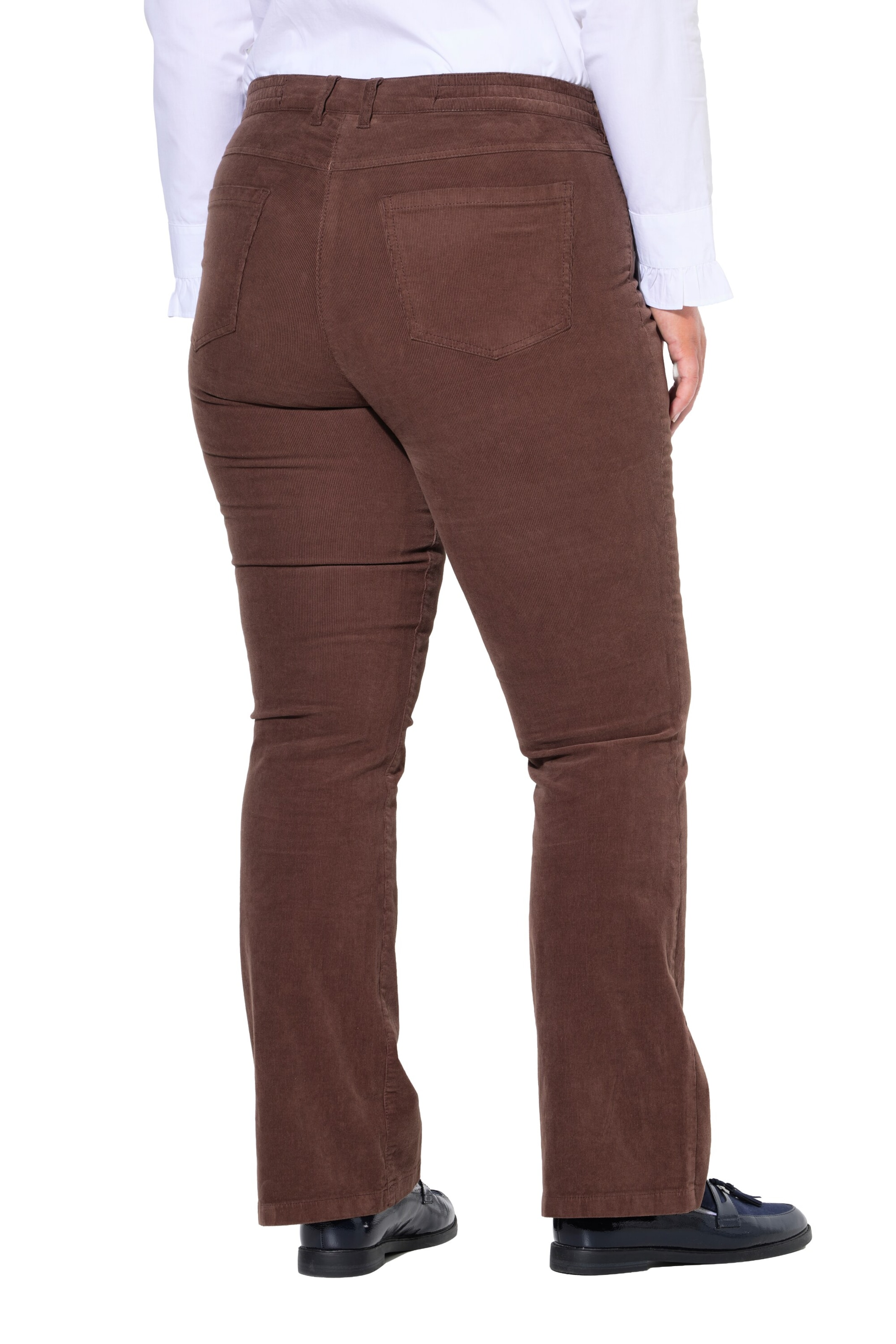 Ulla Popken Slimfit Broek in Bruin: voorkant
