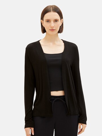 TOM TAILOR Knit Cardigan in Black: front