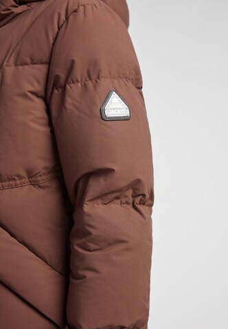 JACK1T Outdoorjas ' Black Star Extra Long Puffer Matt ' in Bruin