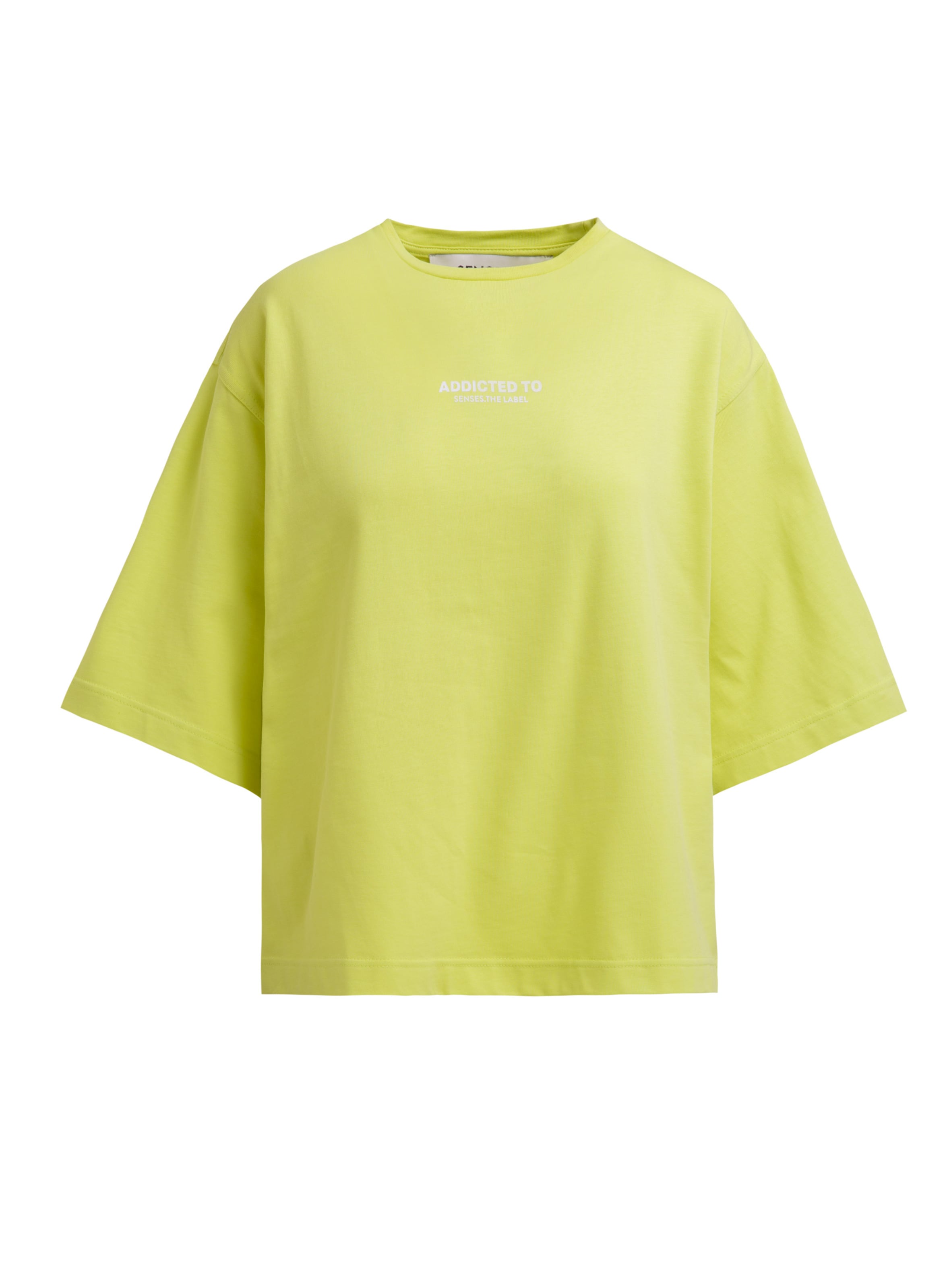 SENSES.THE LABEL T-Shirt THA:NKS Oversized mit Backprint in XS in gelb, Produktansicht