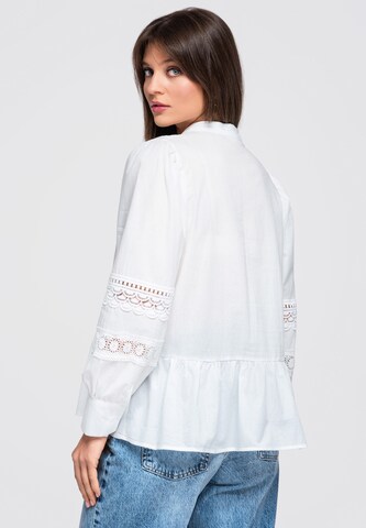Ombre Bluse in Weiß