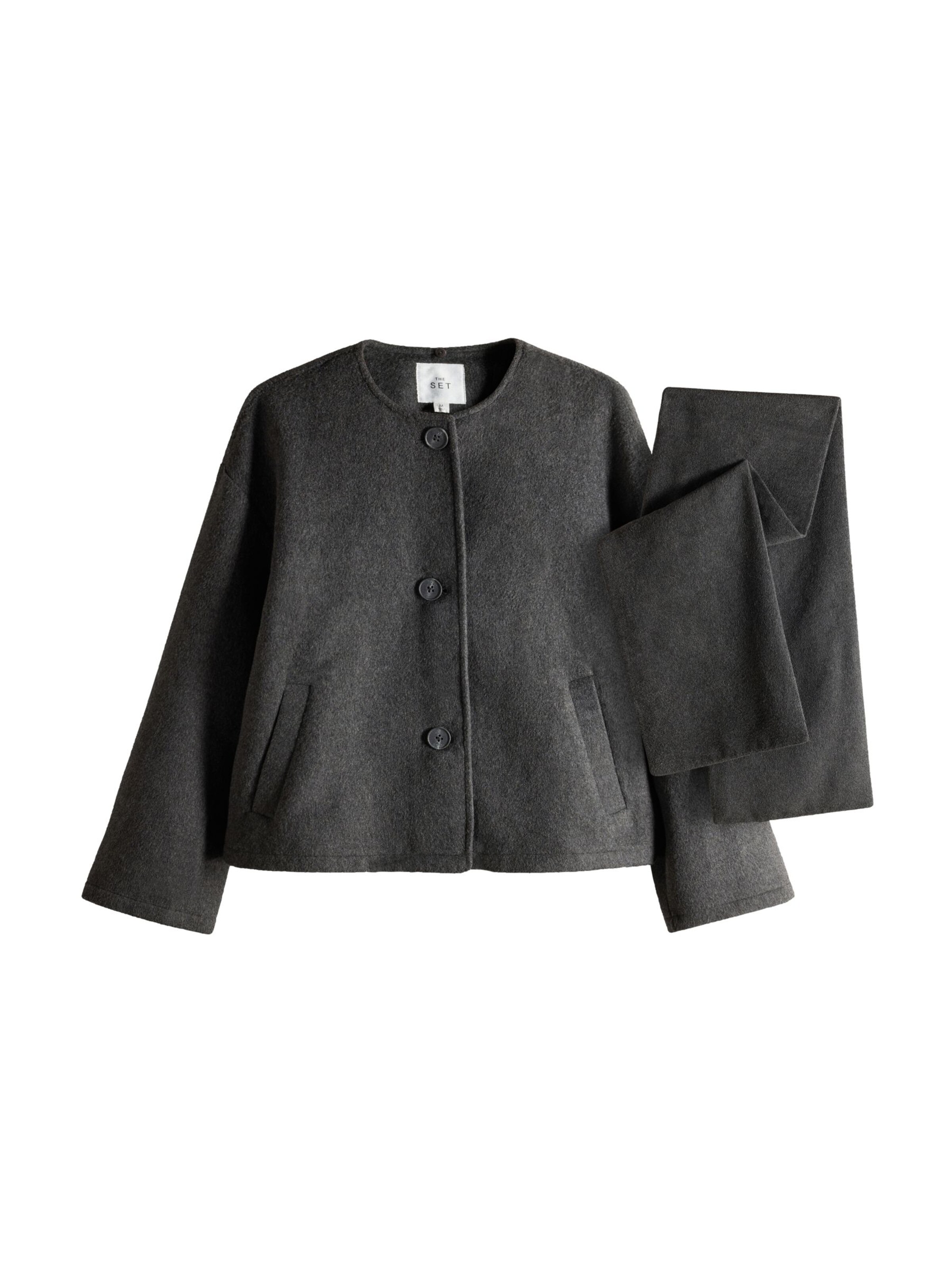 Veste mi-saison The Set en gris : devant