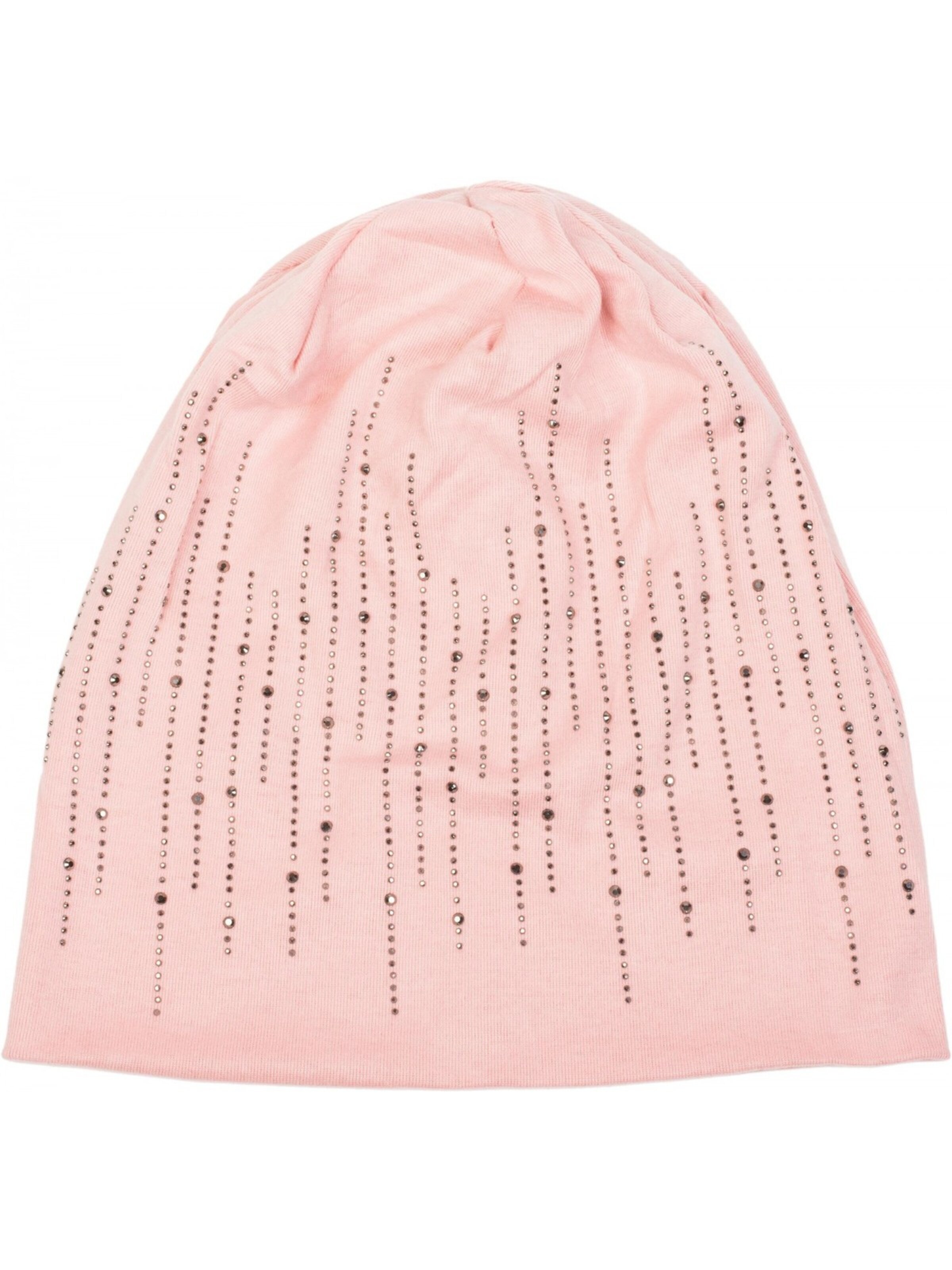 styleBREAKER Mütze 'Beanie mit Strass Streifen'‌‌‌‌ in Pink