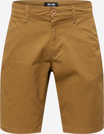 Only & Sons - Calças chino 'Cam' em bege: frente