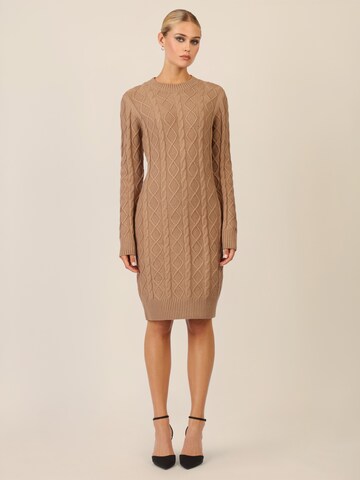 APART Knitted dress in Brown
