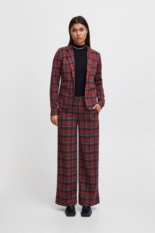ICHI Wide leg Broek in Rood