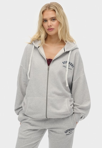 Superdry Sweatjacke 'Athletic Essentials' in Grau: Vorderseite
