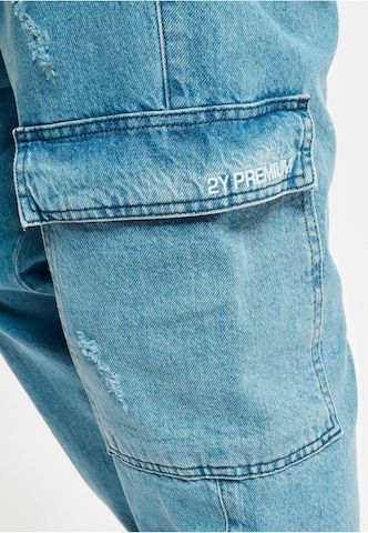 2Y Premium Tapered Jeans in Blau