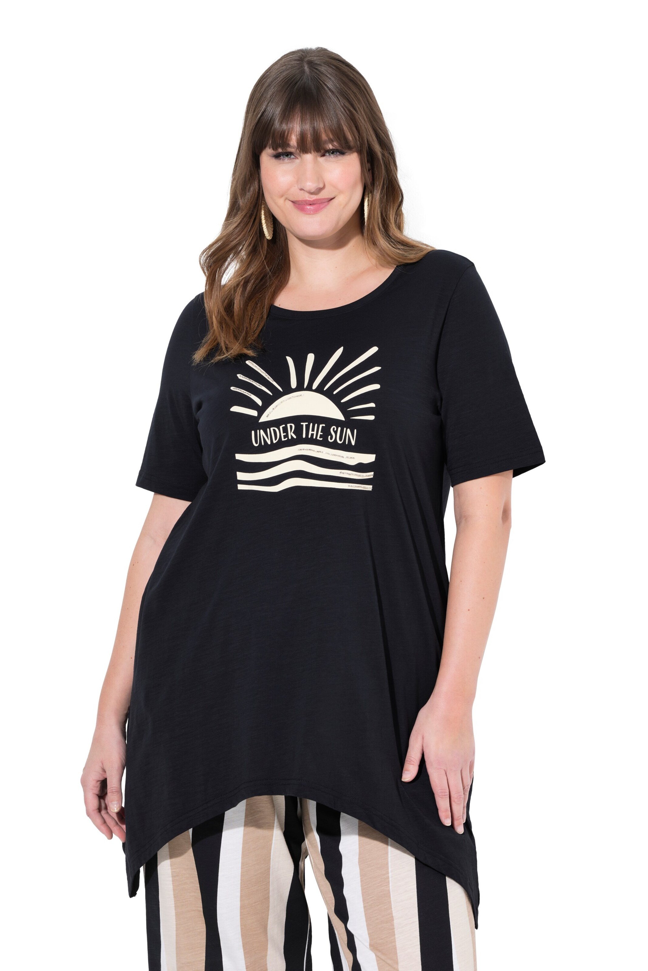 Ulla Popken Shirt in Zwart: voorkant