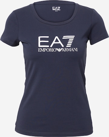 Tricou de la EA7 Emporio Armani pe albastru: față