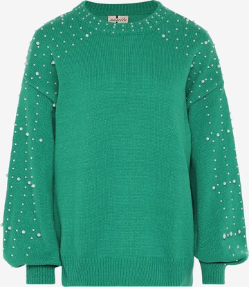 Pullover di faina in verde: frontale